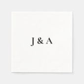 En Papier Serviette de mariage à initiales personnalisées (Devant)