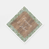 En Papier Serviette de mariage avec feuillage d'eucalyptus | (Coin)