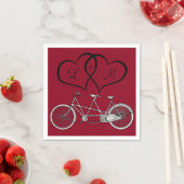 En Papier Serviette de mariage bordeaux Bicyclette pour deux (En situation)