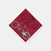 En Papier Serviette de mariage bordeaux Bicyclette pour deux (Coin)