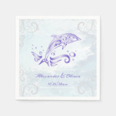 En Papier Serviette de mariage dauphin violet (Devant)