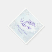 En Papier Serviette de mariage dauphin violet (Coin)