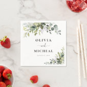 En Papier Serviette de mariage Eucalyptus (En situation)