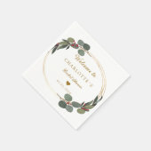 En Papier Serviette de mariage Eucalyptus moderne et élégant (Coin)