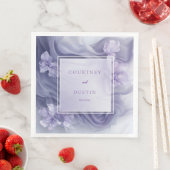 En Papier Serviette de Mariage floral souple Lavender Sheikh (En situation)