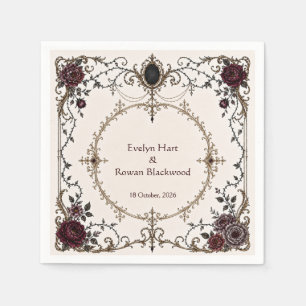 En Papier Serviette de mariage florale gothique victorienne 