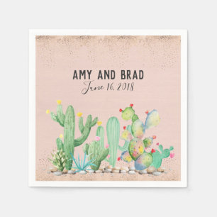 En Papier Serviette de mariage Glam Cactus