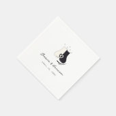 En Papier Serviette de mariage moderne pour chat simple noir (Coin)