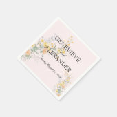 En Papier Serviette de mariage personnalisée Fleur sauvage p (Coin)