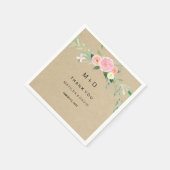 En Papier Serviette de mariage remerciement floral Boho rust (Coin)