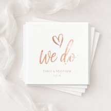 Serviette de mariage Rose Gold We Do
