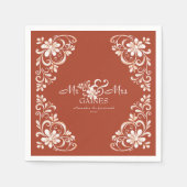 En Papier Serviette de mariage Sunset Rust Shabby Chic Mr & (Devant)