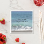 En Papier Serviette de mariage Vagues de plage (En situation)