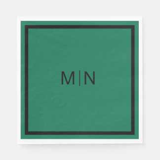 En Papier Serviette de mariage verte élégante