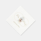 En Papier Serviette de mariages monogram floral (Coin)