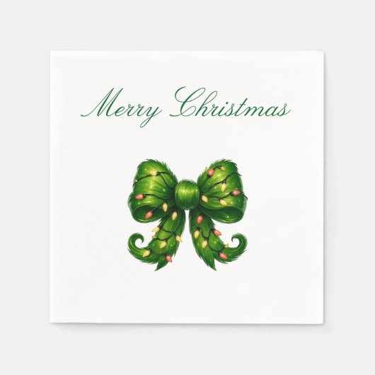 En Papier Serviette de Noël au ruban vert (Devant)