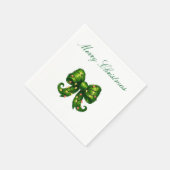 En Papier Serviette de Noël au ruban vert (Coin)