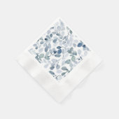 En Papier Serviette de Noël bleu Dusty avec Feuilles d'aquar (Coin)