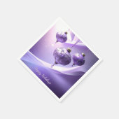 En Papier Serviette de Noël Boule de Noël Violet (Coin)