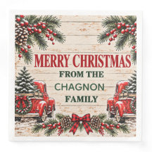 Serviette de Noël camion personnalisée de ferme