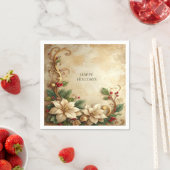 En Papier Serviette de Noël Fleurs Fêtes (En situation)