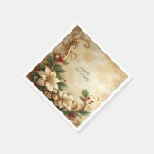 En Papier Serviette de Noël Fleurs Fêtes (Coin)