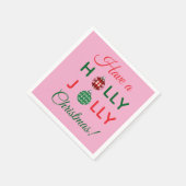 En Papier Serviette de Noël Holly Jolly (Coin)