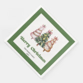 En Papier Serviette de Noël imprimé léopard pour dîner Chic (Coin)