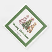 En Papier Serviette de Noël Joyeuse Imprimée Léopard pour le (Coin)