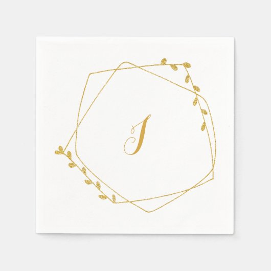 En Papier Serviette de réception de mariage initiale (Devant)