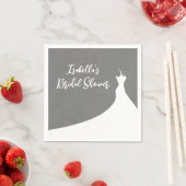 En Papier Serviette de shower de mariage élégante gris lin (En situation)