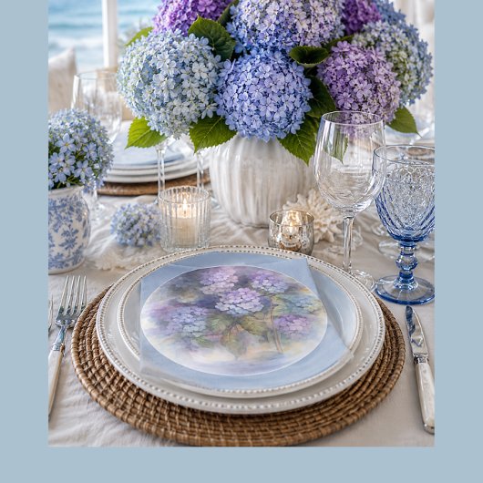 En Papier Serviette de table aquarelle Lilas Hydrangea