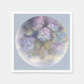 En Papier Serviette de table aquarelle Lilas Hydrangea (Devant)