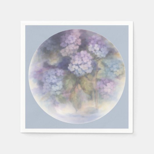 En Papier Serviette de table aquarelle Lilas Hydrangea (Devant)