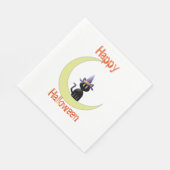 En Papier Serviette de table blanche standard avec chat noir (Coin)