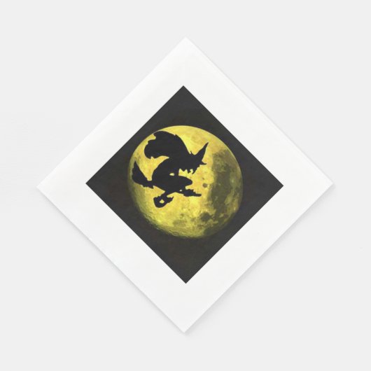 En Papier Serviette de table blanche standard Halloween/Sorc (Coin)