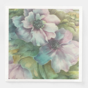 En Papier Serviette de table élégante florale à l'aquarelle 