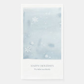En Papier Serviette de table flocon de neige aquarelle bleu (Devant)