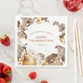 En Papier Serviette de table florale de Thanksgiving (En situation)