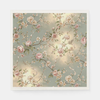 En Papier Serviette de table florale LoveBird pour déjeuner