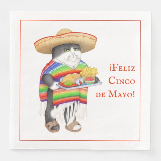 En Papier Serviette de table standard WENDELITO Cinco de May (Devant)