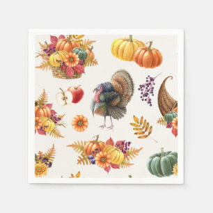En Papier Serviette de Thanksgiving traditionnelle