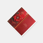 En Papier Serviette de vacances à fleurs rouges (Coin)