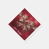 En Papier Serviette de vacances à ruban rouge (Coin)