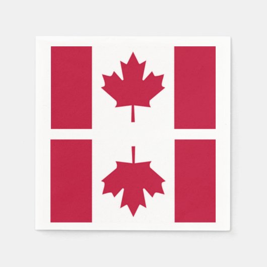 En Papier Serviette Drapeau Canadien (Devant)