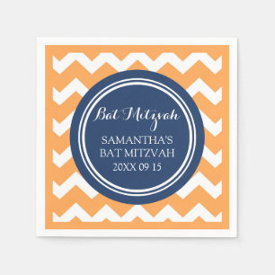 En Papier Serviette faite sur commande Chevron bleu orange