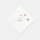 En Papier Serviette Fleurie Aquarelle Wedding Sage (Coin)