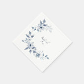 En Papier Serviette florale aquarelle bleu de mariage (Coin)