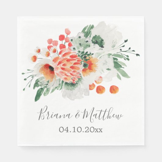 En Papier Serviette florale tendance à l'aquarelle moderne a (Devant)