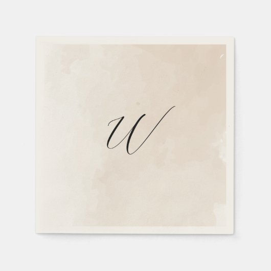 En Papier Serviette initiale de mariage à l'aquarelle (Devant)